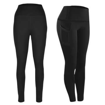 Overstock Deals Yoga Pants for Women Casual High Waist Gym Leggings with Pockets Trendy Tummy Contro...