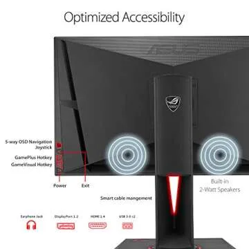 ASUS ROG Swift 27" 1440P Gaming Monitor (PG279QZ) - QHD (2560 x 1440) IPS, 165Hz, G-SYNC, Eye Care, DisplayPort, HDMI, Tilt, Swivel, Pivot, Height Adjustable