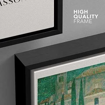 wall26 Framed Canvas Print Wall Art Church in Cassone by Gustav Klimt Nature Wilderness Illustrations Fine Art Farmhouse/Country Decorative for Living Room, Bedroom, Office - 24"x36" Black