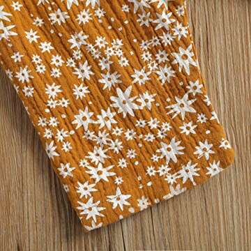 Baby Girls Daisy Playsuits Bodysuit+Headband Print Halter Romper Floral Jumpsuit Infant Summer Clothes (A-Yellow, 0-6 Months)