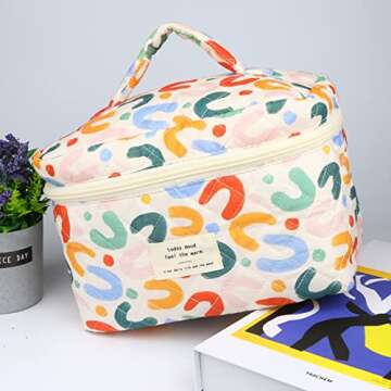 PINKCONA Cosmetic Bags for Women, Cute Floral Makeup Bag, Organizer Storage Make Up Bag, Travel Toiletry Bags, Handbags Purses (UU/Big)