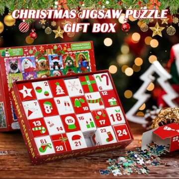 Puzzle Advent Calendar 2024 Adult Kids, 1008 Pcs Dog Jigsaw Puzzle Christmas Advent Calendar 2024 Holiday Puzzle Games Advent Calendar for Adult Women Men Teen Boy Girl 24 Days Countdown to Christmas