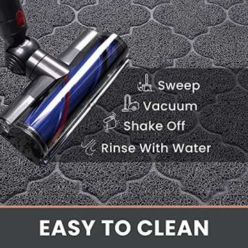 LuxStep Door Mat Large 24x36 Inch Indoor Outdoor Doormat, Non-Slip Low-Profile Design Floor Mat, Durable Trap Dirt and Dust Front Door Welcome Mat for Entryway,Patio,Garage, Grey