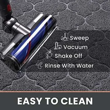 LuxStep Door Mat Large 24x36 Inch Indoor Outdoor Doormat, Non-Slip Low-Profile Design Floor Mat, Durable Trap Dirt and Dust Front Door Welcome Mat for Entryway,Patio,Garage, Grey