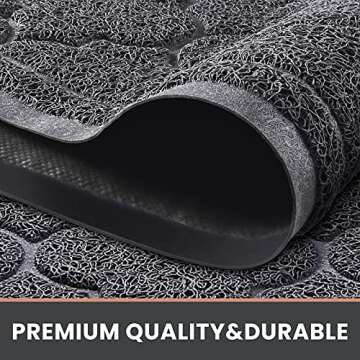 LuxStep Door Mat Large 24x36 Inch Indoor Outdoor Doormat, Non-Slip Low-Profile Design Floor Mat, Durable Trap Dirt and Dust Front Door Welcome Mat for Entryway,Patio,Garage, Grey