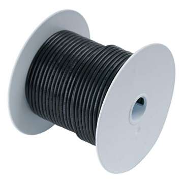 Ancor 111002 Tinned Copper Wire, 8 AWG (8mm2), Black - 25ft