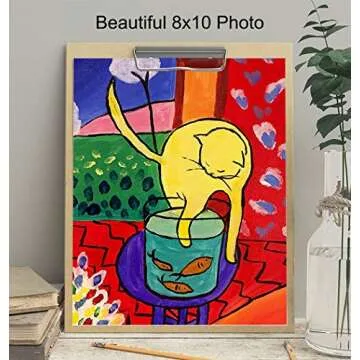 Cat Wall Decor - Boho Bohemian Decor - Matisse Poster - Kitty Wall Art - Abstract Art - Mid Century Modern Decoration - Minimalist Artwork - Aesthetic Room Picture - Pet Themed Gifts - Kitty Cat