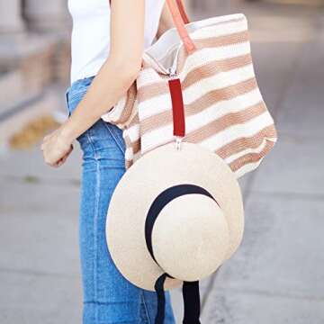 Elastic Scarf and Hat Clips Attacher with Extra Heavy Clips - Beige
