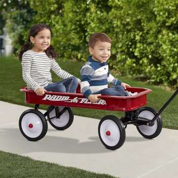 Radio Flyer Kids Red Wagon with 10 Inch Steel Wheels and Timeless Classic Design