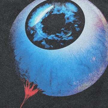 Rapidstreet Men Streetwear Retro Washed Black Hoodie Sweatshirt Big Eyeball Graphic Pullover Oversized (Medium)