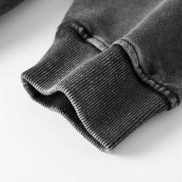 Rapidstreet Men Streetwear Retro Washed Black Hoodie Sweatshirt Big Eyeball Graphic Pullover Oversized (Medium)