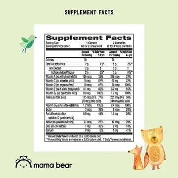 Mama Bear Organic Kids Multivitamin Gummies 60 Count
