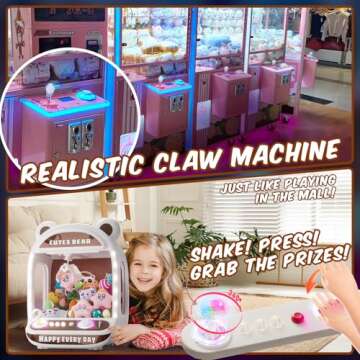 Skirfy Claw Machines for Kids,Unicorns Toys for Girls Age 6+,Arcade Games Mini Vending Machine with Squishy Fidget Toys,Candy Machine Candy Dispenser Machine,Claw Game Machine,Thanksgiving Gifts