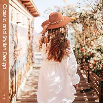 2 Pack Wide Brim Fedora Hats for Women Men, Stylish Fedora Hats for Women Classic Felt Fedora Hats w...