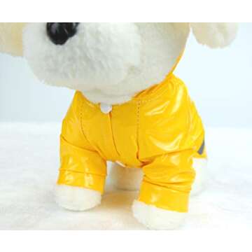 IXIAOPET Dog Raincoat Waterproof Coats Lightweight Rain Jacket Breathable Rain Poncho Hoodie Rainwear with Safety Reflective Stripes for Dogs (Yellow, Small)
