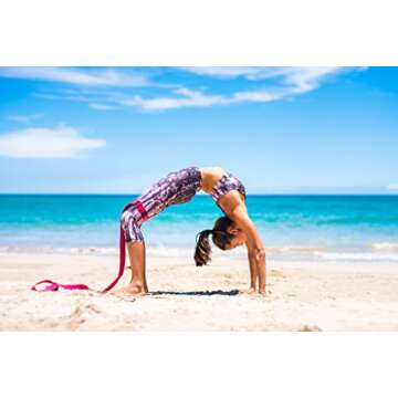 Clever Yoga - 8 ft Yoga Strap for Exercise & Physical Therapy, Leg Stretching Strap Yoga Accessories & Stretching Equipment, Leg Stretcher Straps for Women & Men, Home Workout Essentials - Black