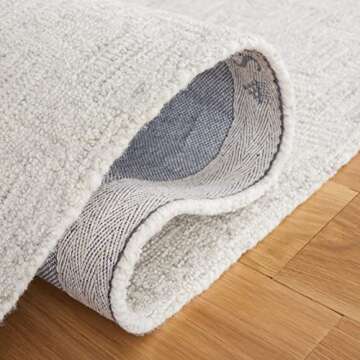 SAFAVIEH Micro-Loop Collection Area Rug - 9' x 12', Light Grey & Ivory, Handmade Wool, Ideal for High Traffic Areas in Living Room, Bedroom (MLP537F), Light Grey/Ivory