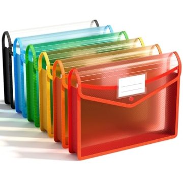 ABC Life 6 Pack Plastic Expanding File Folder Organizer