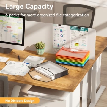 ABC Life 6 Pack Plastic Expanding File Folder Organizer