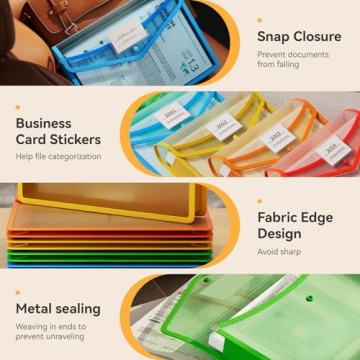 ABC Life 6 Pack Plastic Expanding File Folder Organizer