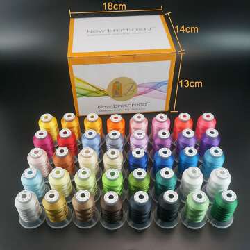 Brothread 40 Colors Polyester Embroidery Thread Kit