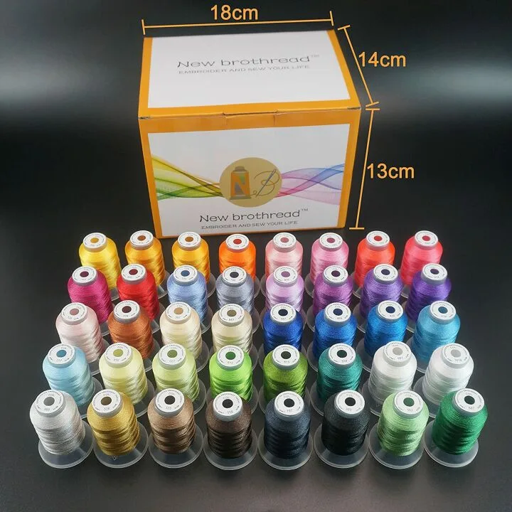 Brothread 40 Colors Polyester Embroidery Thread Kit