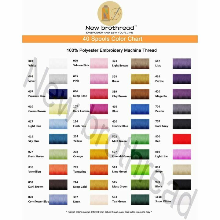 Brothread 40 Colors Polyester Embroidery Thread Kit