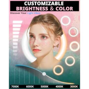 UBeesize Upgraded 12'' Ring Light with 62'' Tripod Stand and Magnetic Phone Holder,LED Selfie RingLight for iPhone with Remote,Circle Light for Tiktok/YouTube/Photography/Makeup/Live Stream Pink