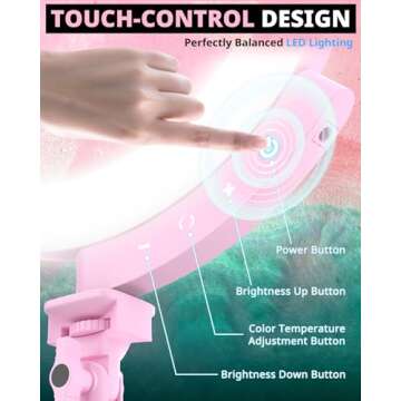 UBeesize Upgraded 12'' Ring Light with 62'' Tripod Stand and Magnetic Phone Holder,LED Selfie RingLight for iPhone with Remote,Circle Light for Tiktok/YouTube/Photography/Makeup/Live Stream Pink