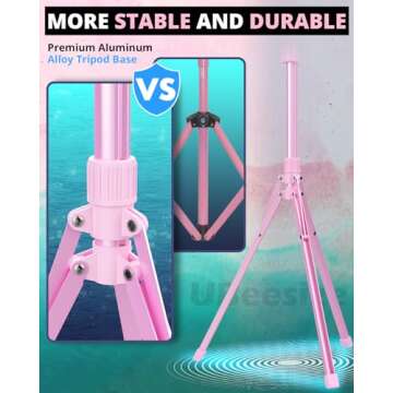 UBeesize Upgraded 12'' Ring Light with 62'' Tripod Stand and Magnetic Phone Holder,LED Selfie RingLight for iPhone with Remote,Circle Light for Tiktok/YouTube/Photography/Makeup/Live Stream Pink