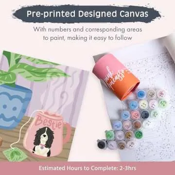 Pink Picasso Kits Self Care Collection Paint by Number for Adults & Beginners | DIY Unique 8x10 Canvas Painting Kits | Color by Numbers Arts Paint Canvas Best for The Young at Heart | Spill The Tea