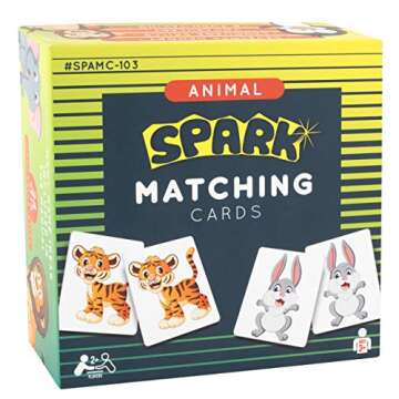SPARK INNOVATIONS Animal Matching Cards, Kids Game, Memory Game with Animal Picture Cards, Toddler G...