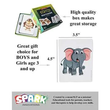 SPARK INNOVATIONS Animal Matching Cards for Kids Fun