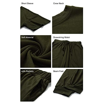 PRETTYGARDEN Women's Versatile Two Piece Outfit, Short Sleeve