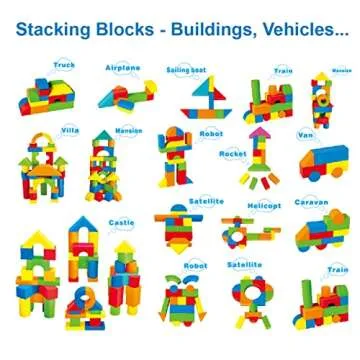 Pairez Toys Foam Building Blocks for Toddlers 2-4, 41 Pieces EVA Soft Stacking Blocks, Baby Bath Foam Toy Set, Early Learning Construction Toys & Gifts for Kids, Boys & Girls 18+ Months