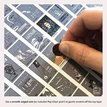 Pop Chart | 100 Sci-Fi Movies Scratch-Off Poster | 12" x 16" Art Print | Film Decor for the Science Fiction Fan | 100% Made in the USA
