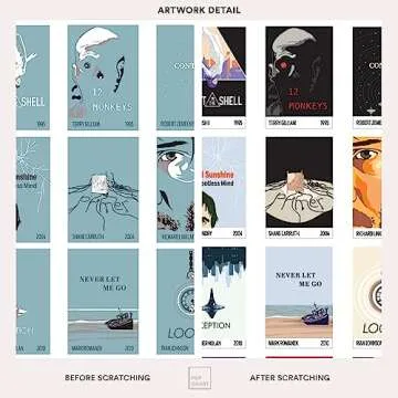 Pop Chart | 100 Sci-Fi Movies Scratch-Off Poster | 12" x 16" Art Print | Film Decor for the Science Fiction Fan | 100% Made in the USA