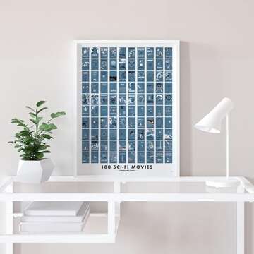 Pop Chart | 100 Sci-Fi Movies Scratch-Off Poster | 12" x 16" Art Print | Film Decor for the Science Fiction Fan | 100% Made in the USA