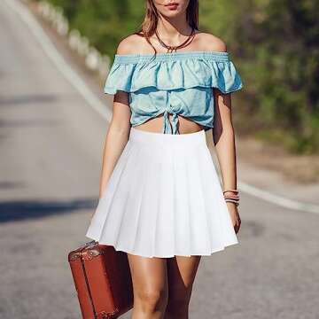 Rbenxia High Waisted Pleated Skirt for Women
