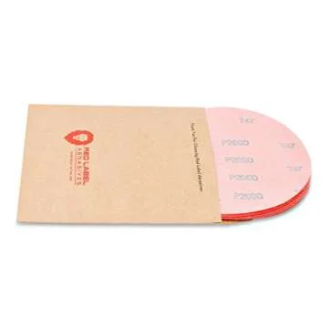 Red Label Abrasives 6 Inch 2000 Grit Hook and Loop Wet/Dry Autobody Film Sanding Discs, 10-Pack