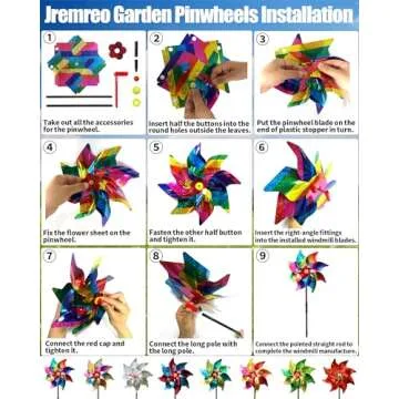 Colorful Reflective Pinwheels for Outdoor Decoration