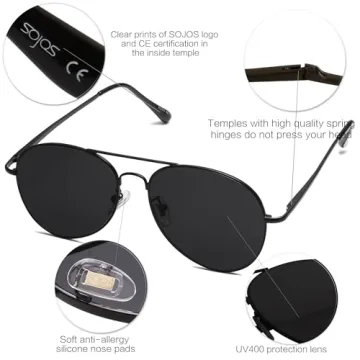 SOJOS Classic Aviator Sunglasses for All - UV400 Protection