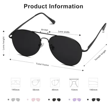 SOJOS Classic Aviator Sunglasses for All - UV400 Protection