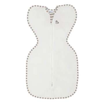 Love to Dream Organic Swaddle, Baby Sleep Sack, Swaddle Up Self-Soothing Swaddles for Newborns, Get Longer Sleep, Snug Fit Helps Calm Startle Reflex, 1.0 Tog Sleep Sack, 5-8.5lbs., Cream