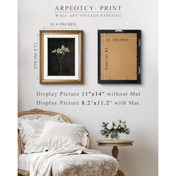 Vintage Gold Framed Wall Art for Home Decor