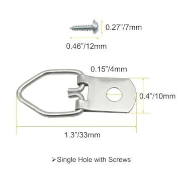 EesTeck D-Ring Picture Hangers 100 Pack for Art