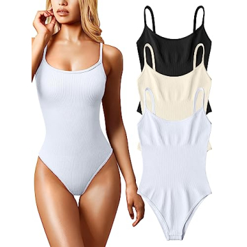 OQQ Women's 3 Piece Sexy Bodysuits for Summer Style