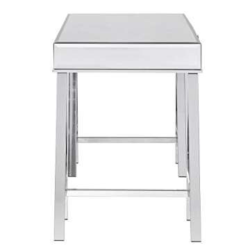 Inspire Q Neron 1-Drawer Mirrored Chrome Sawhorse Desk by Bold