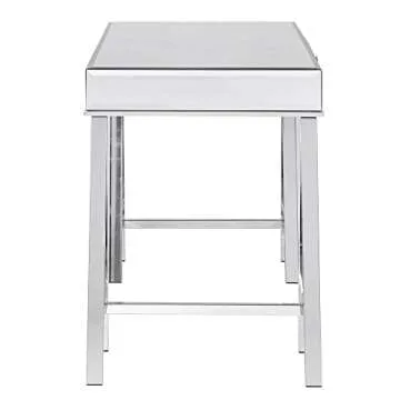 Inspire Q Neron 1-Drawer Mirrored Chrome Sawhorse Desk by Bold