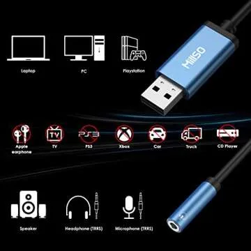 MillSO USB to 3.5mm Audio Jack Adapter for Headsets